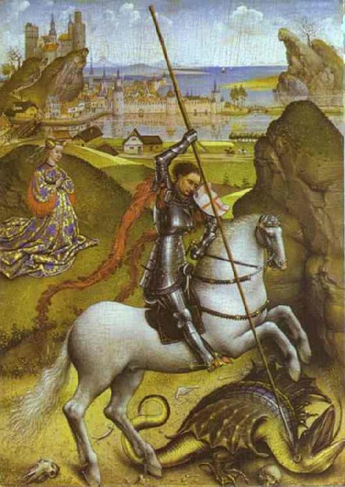 Rogier van der Weyden St. George and Dragon Norge oil painting art